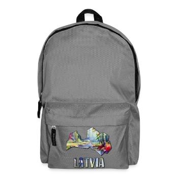 Aquarell Landkarte Lettland - Rucksack - Mittelgrau - Vorne