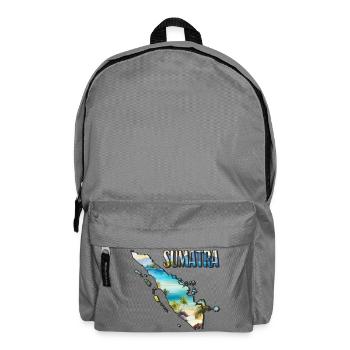 Aquarell Landkarte Sumatra - Rucksack - Mittelgrau - Vorne