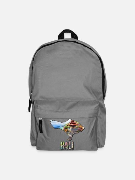 Aquarell Landkarte Bali - Rucksack - Mittelgrau