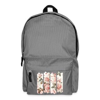 Rosenblüten Vier Panelen Rosa - Rucksack - Mittelgrau - Vorne