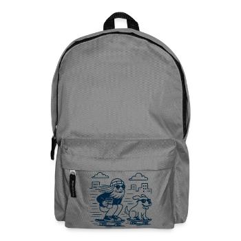 Stay Chill Hipster Skater mit Hund - Rucksack - Mittelgrau - Vorne