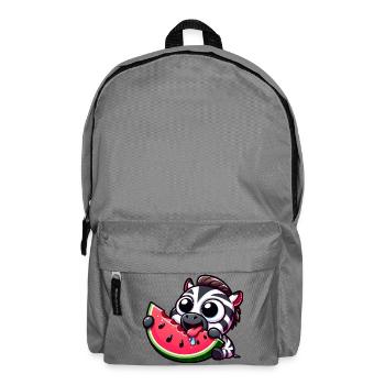 Cute Cartoon Zebra Watermelon Summer Fruit - Backpack - elephant grey - Front