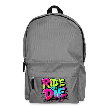 Motif de skateboard vibrant avec explosion de couleurs - Sac à dos - gris éléphant - Devant