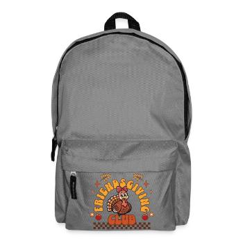Friendsgiving Club - Retro Fall Turkey Friends - Backpack - elephant grey - Front