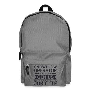 Snowplow Operator Genius Schneepflugfahrer - Rucksack - Mittelgrau - Vorne