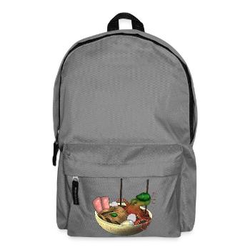 Oktopus Ramen Schüssel Kunst - Rucksack - Mittelgrau - Vorne