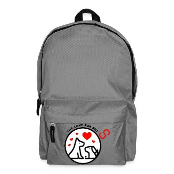 Hund Liebe Kreis Silhouette - Rucksack - Mittelgrau - Vorne