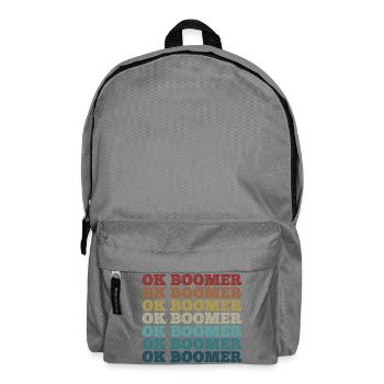 Retro Regenbogen Boomer - Rucksack - Mittelgrau - Vorne