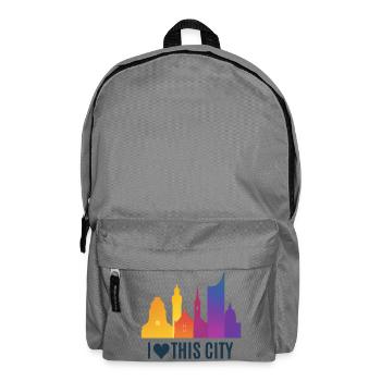 Herzstadt Skyline Gradient - Rucksack - Mittelgrau - Vorne