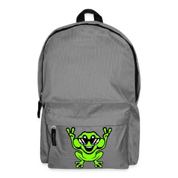 Grenouille Crapaud Cool Lunettes de soleil Victoire Paix Mains - Sac à dos - gris éléphant - Devant