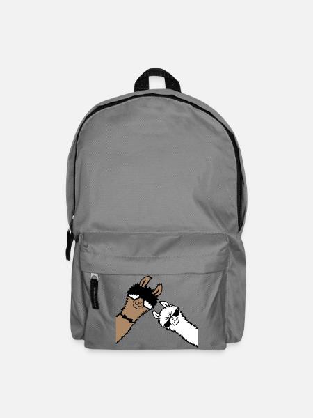 2 Coole Lamas Sonnenbrillen Lustige Nerd Freunde - Rucksack - Mittelgrau