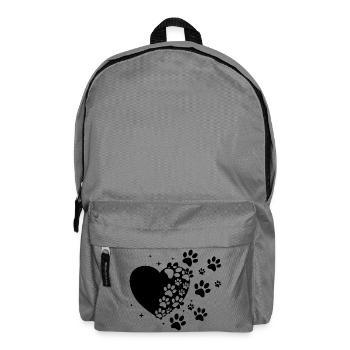 Traînée d’empreintes de pattes sur noir - Sac à dos - gris éléphant - Devant