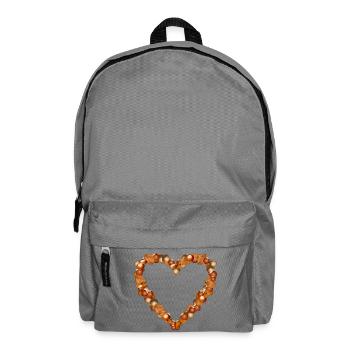 Herz aus Nüssen – Natürliches Herbstmotiv - Rucksack - Mittelgrau - Vorne