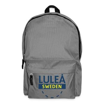 Luleå Sweden Skyline Text in Blågult - Backpack - elephant grey - Front