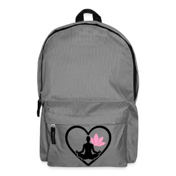 Women's Yoga Heart Silhouette Lotus Wellness - Backpack - elephant grey - Front