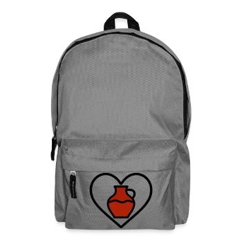 Coeur en céramique Vase Argile Art Créatif - Sac à dos - gris éléphant - Devant