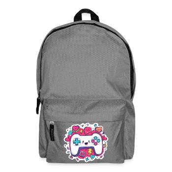 Kawaii Controller Herz Neon Stil - Rucksack - Mittelgrau - Vorne