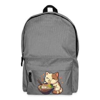 Cat with noodles ramen kawaii cat - Backpack - elephant grey - Front