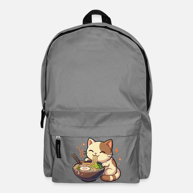 Chat aux nouilles, ramen, chat kawaii - Sac à dos - gris éléphant