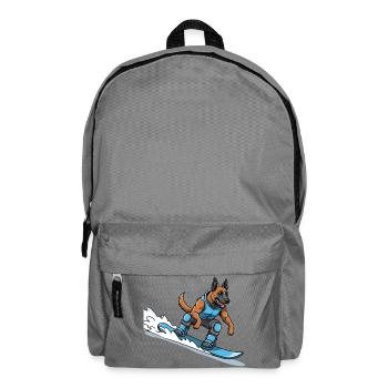 Surfer Dog German Shepherd Wave - Backpack - elephant grey - Front