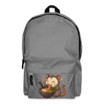 Opossum with noodles ramen kawaii opossum - Backpack - elephant grey - Front