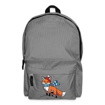 Winterfuchs mit Schal - Rucksack - Mittelgrau - Vorne