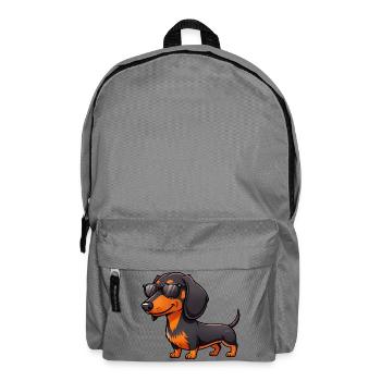 Cool dachshund with sunglasses summer friend - Backpack - elephant grey - Front