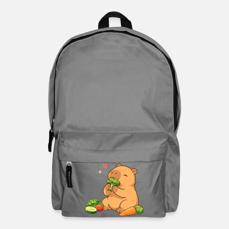 Capybara liebt Gemüse – entspannt & niedlich - Rucksack - Mittelgrau