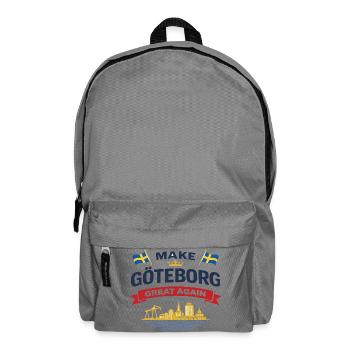 Silhouette de Göteborg avec drapeaux suédois - Sac à dos - gris éléphant - Devant