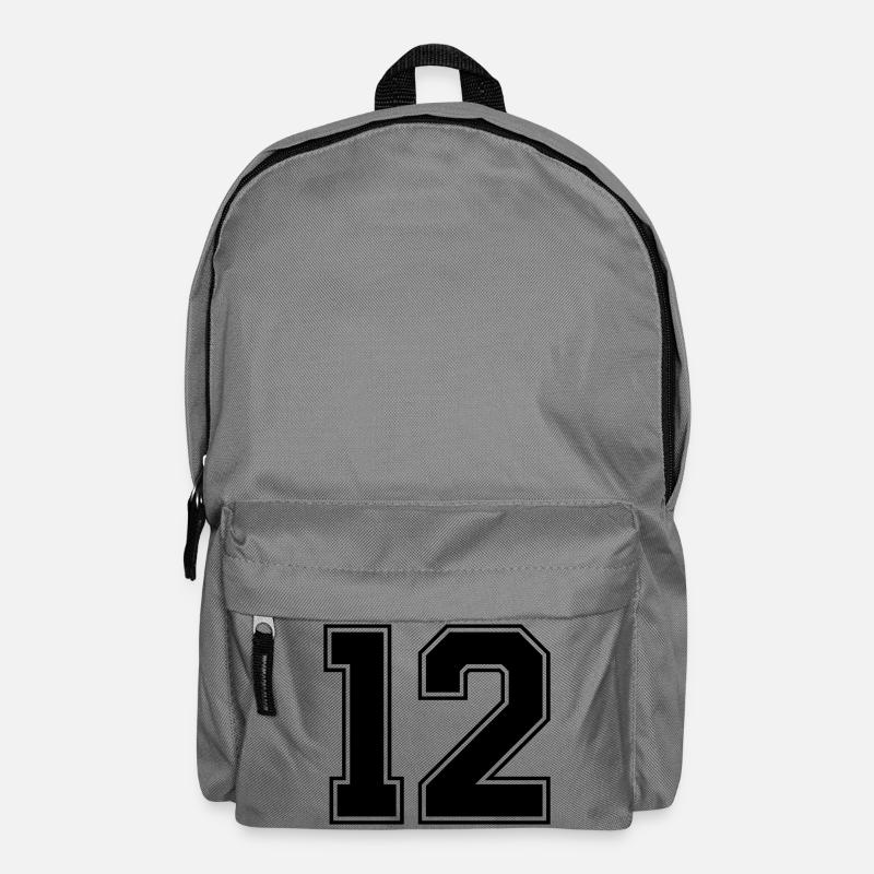 12 Zahl - Rucksack - Mittelgrau