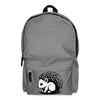 Monochrome Hedgehog Silhouette - Backpack - elephant grey - Front