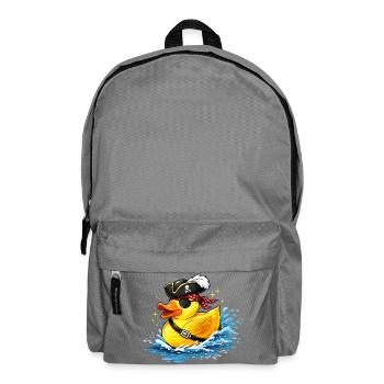 Freche Gummiente im Piratenlook mit Augenklappe - Rucksack - Mittelgrau - Vorne