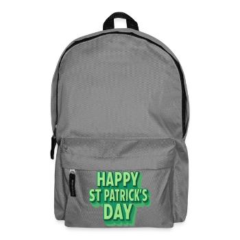 Frohe St. Patrick's Day grüne Pop Art - Rucksack - Mittelgrau - Vorne