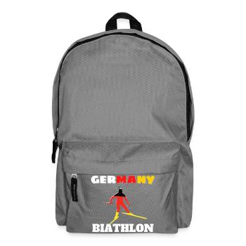 Biathlete silhouette with German flag - Backpack - elephant grey - Front