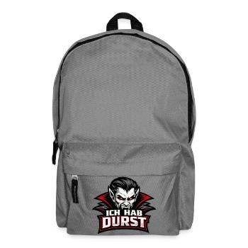 Ich Hab Durst - Dark Humor Vampir Motiv - Rucksack - Mittelgrau - Vorne