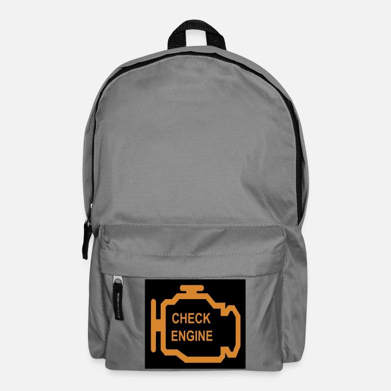 Check Engine Icon in Orange - Backpack - elephant grey