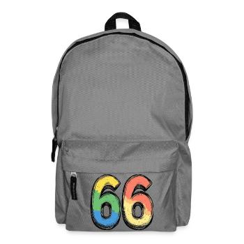 66 Zahl Bunt - Rucksack - Mittelgrau - Vorne