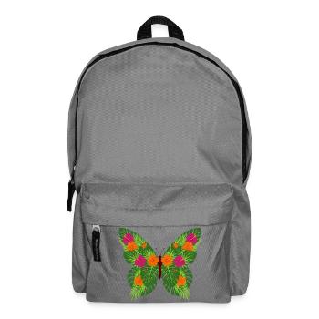 Tropical Butterfly of Leaves - Backpack - elephant grey - Front