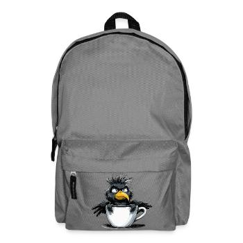 Morning grouch coffee no desire raven bad mood - Backpack - elephant grey - Front