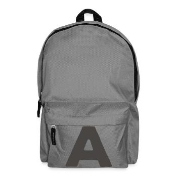 Minimaler Buchstaben A fettgedrucktes Monogramm Typografie - Rucksack - Mittelgrau - Vorne