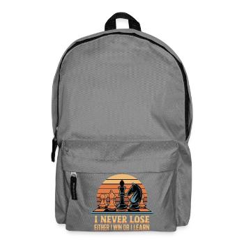 Schach Spruch - Ich verliere nie - Rucksack - Mittelgrau - Vorne