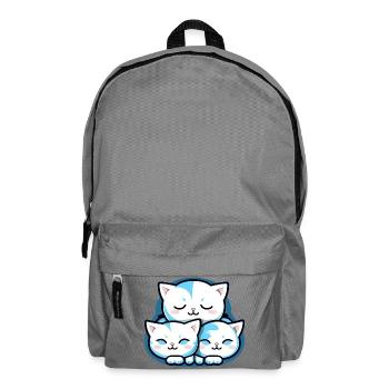 Three Kawaii Cats - Baby - Cat - Backpack - elephant grey - Front