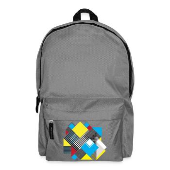 Geometric Color Square Composition - Backpack - elephant grey - Front