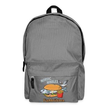 Lustiges Fischbrötchen Küstenhumor Nordsee - Rucksack - Mittelgrau - Vorne