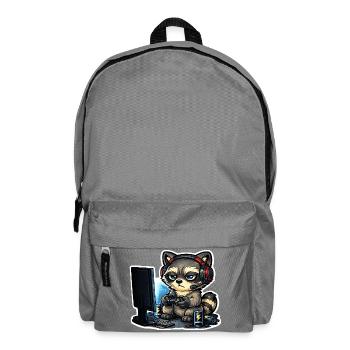 Gaming Raccoon – Gamer Raccoon with Controller - Backpack - elephant grey - Front