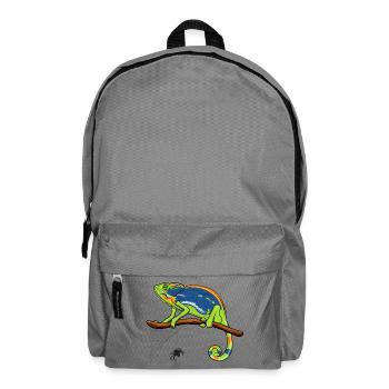 Chameleon On Branch with Spider Web - Backpack - elephant grey - Front