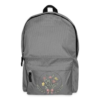 Boho Blumen Flowers Line Art  - Backpack - elephant grey - Front