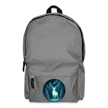 Northern Lights Moose in the forest - Backpack - elephant grey - Front