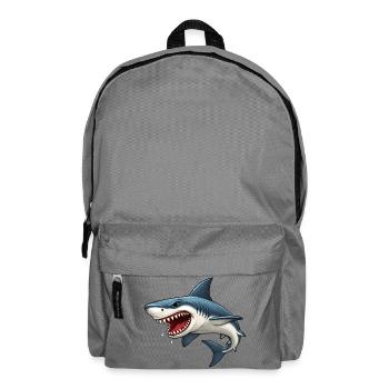 Hai Cartoon Lustig Kinder Ozean Tier Motiv  - Rucksack - Mittelgrau - Vorne