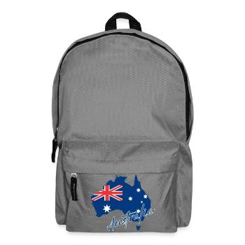 Map with the flag of Australia, I love Australia - Backpack - elephant grey - Front